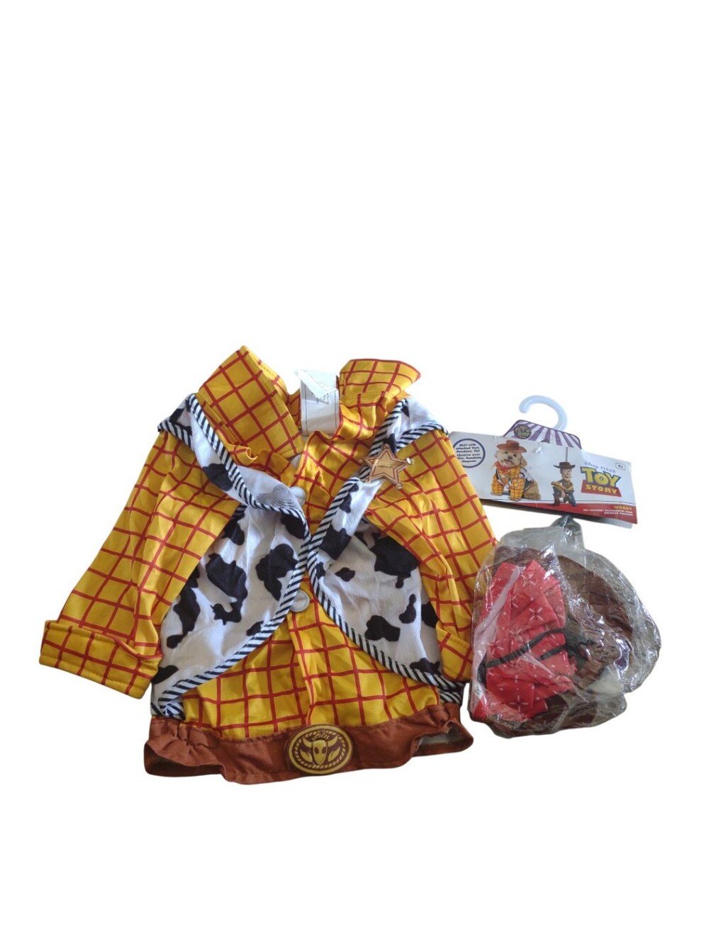 NEW Dog Halloween Toy Story Woody Dog Costume Shirt Hat Size XL NWT